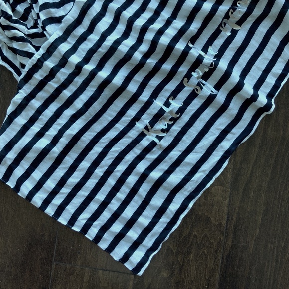 KATE SPADE Scarf Striped Black and White - Picture 1 of 4